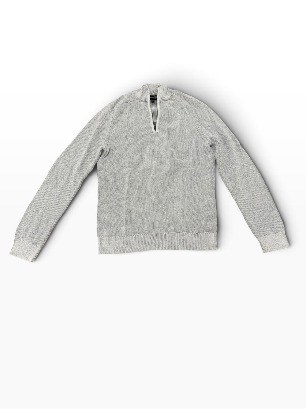 Express Men's Light Gray Half-Zip Sweater